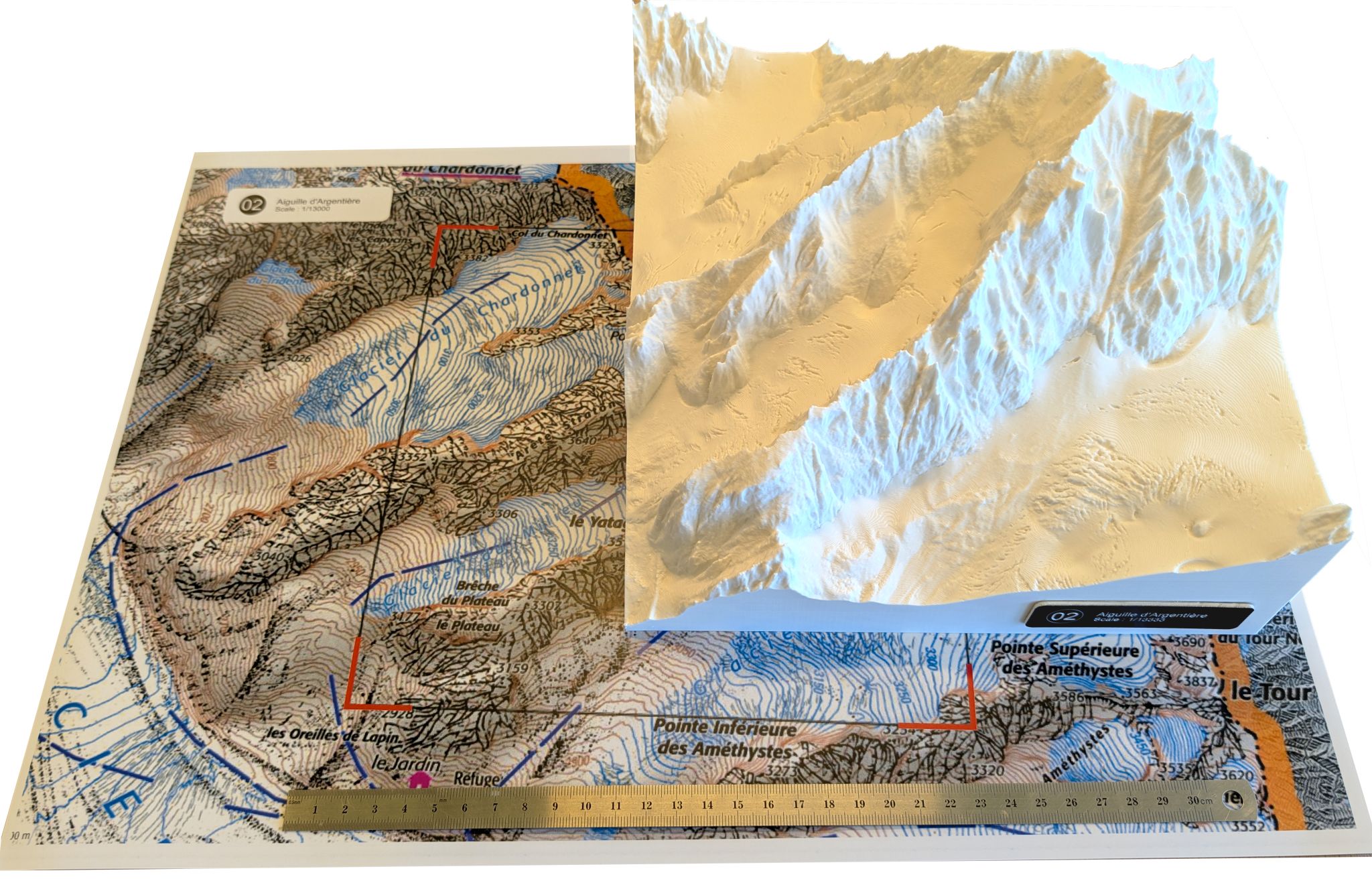 Aiguille d'Argentière — modèle 3D et carte IGN